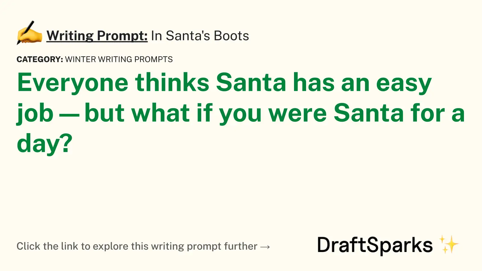 In Santa’s Boots