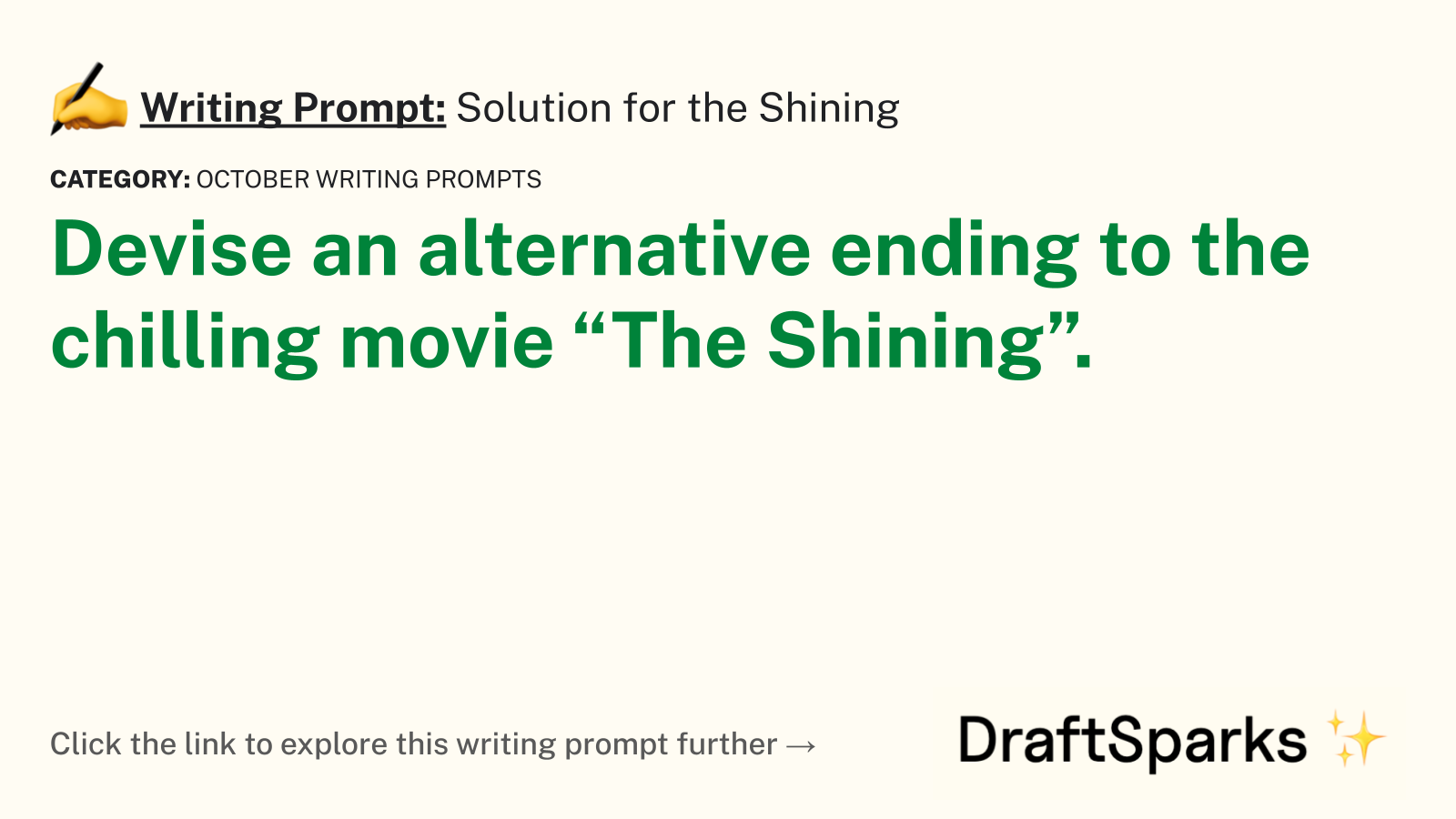 Solution for the Shining