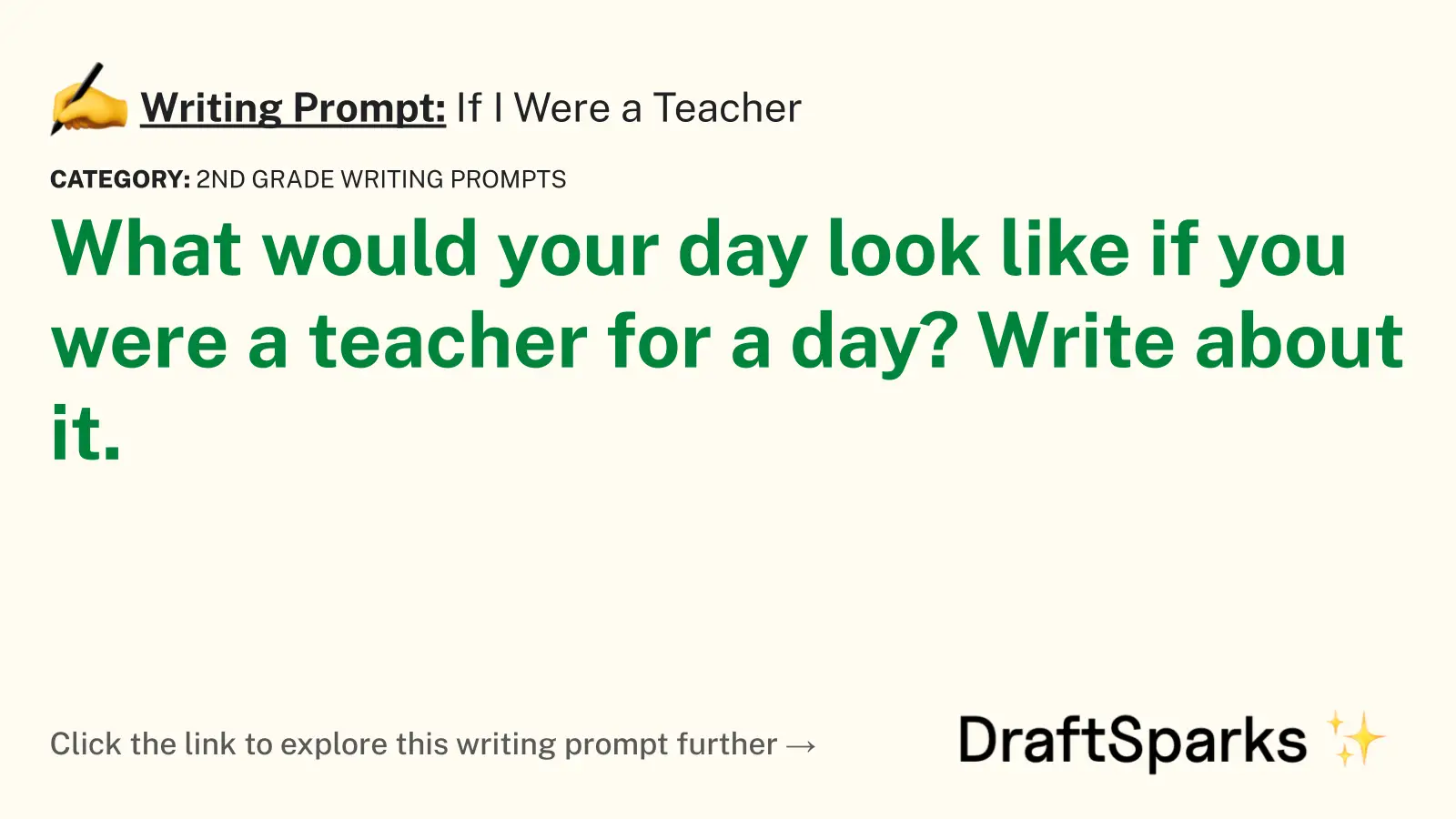 If I Were a Teacher