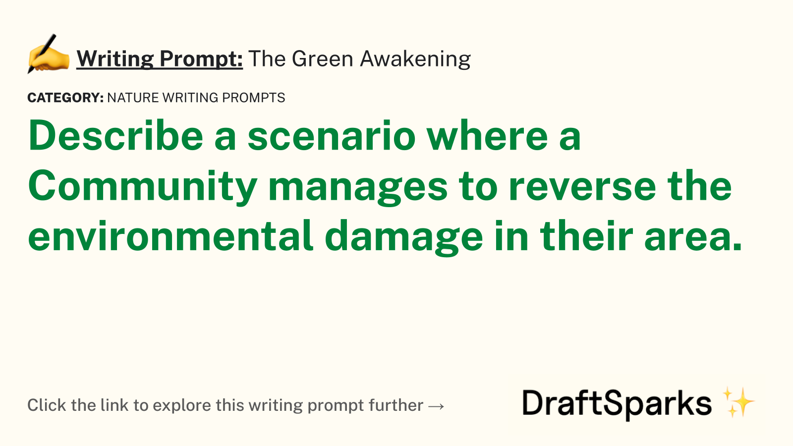 The Green Awakening