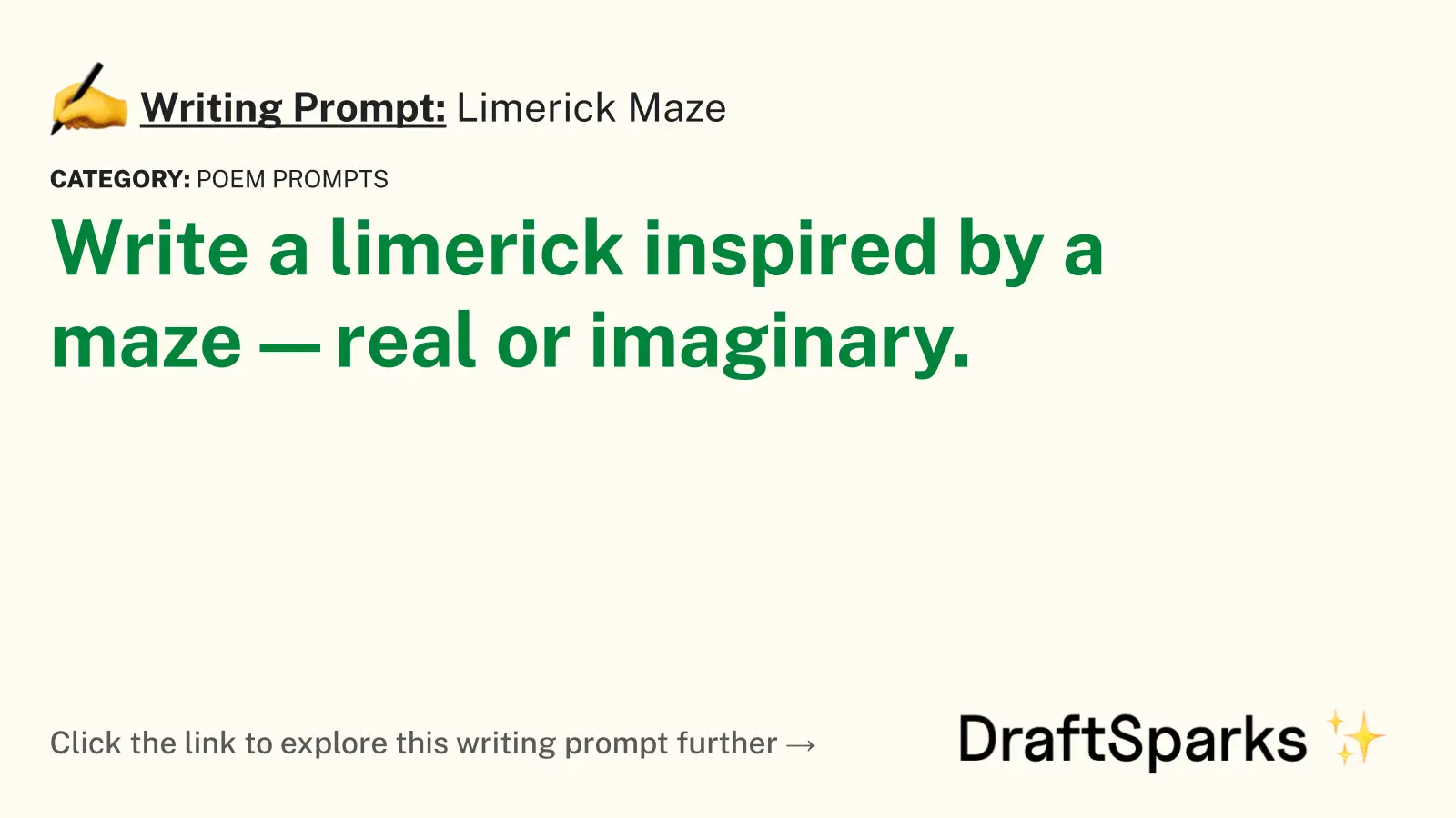 Writing Prompt: Limerick Maze • DraftSparks