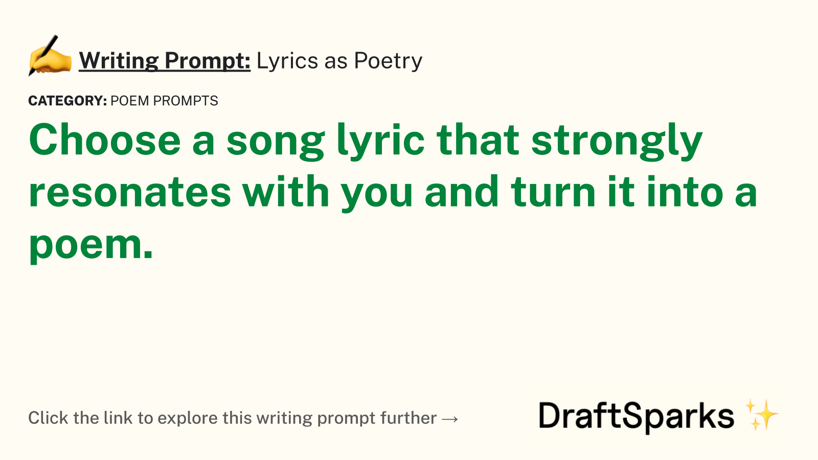 Lyrics as Poetry