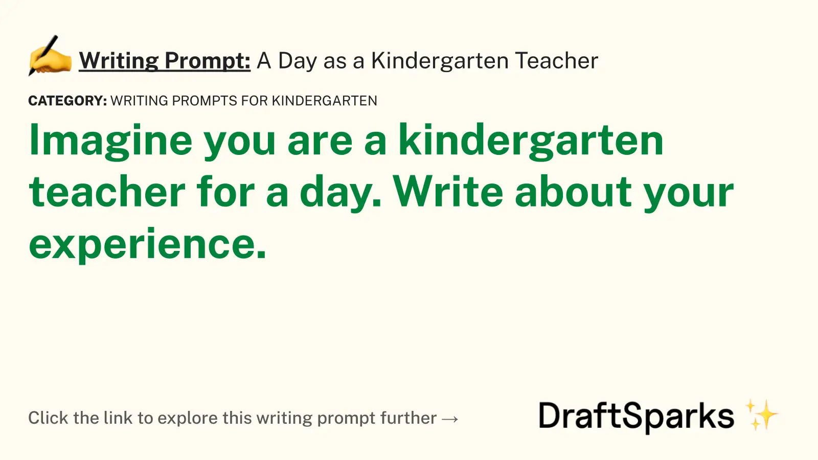 A Day as a Kindergarten Teacher