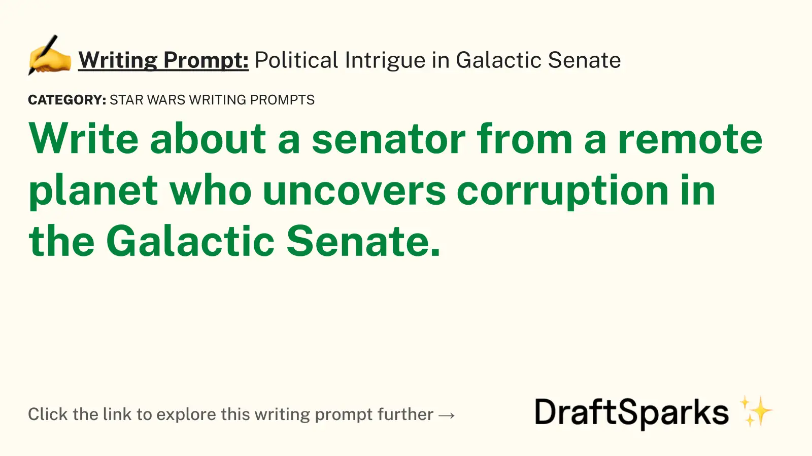 Political Intrigue in Galactic Senate