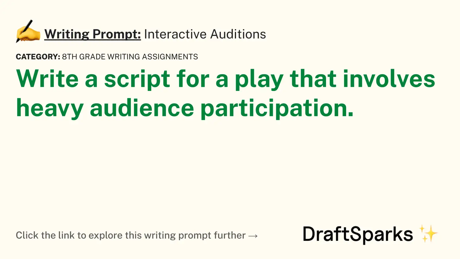Interactive Auditions