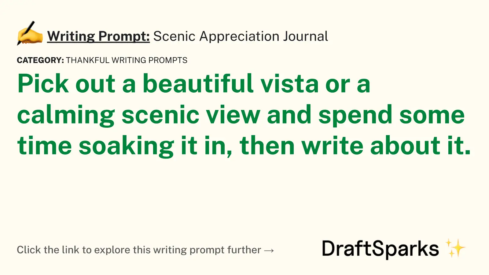 Scenic Appreciation Journal