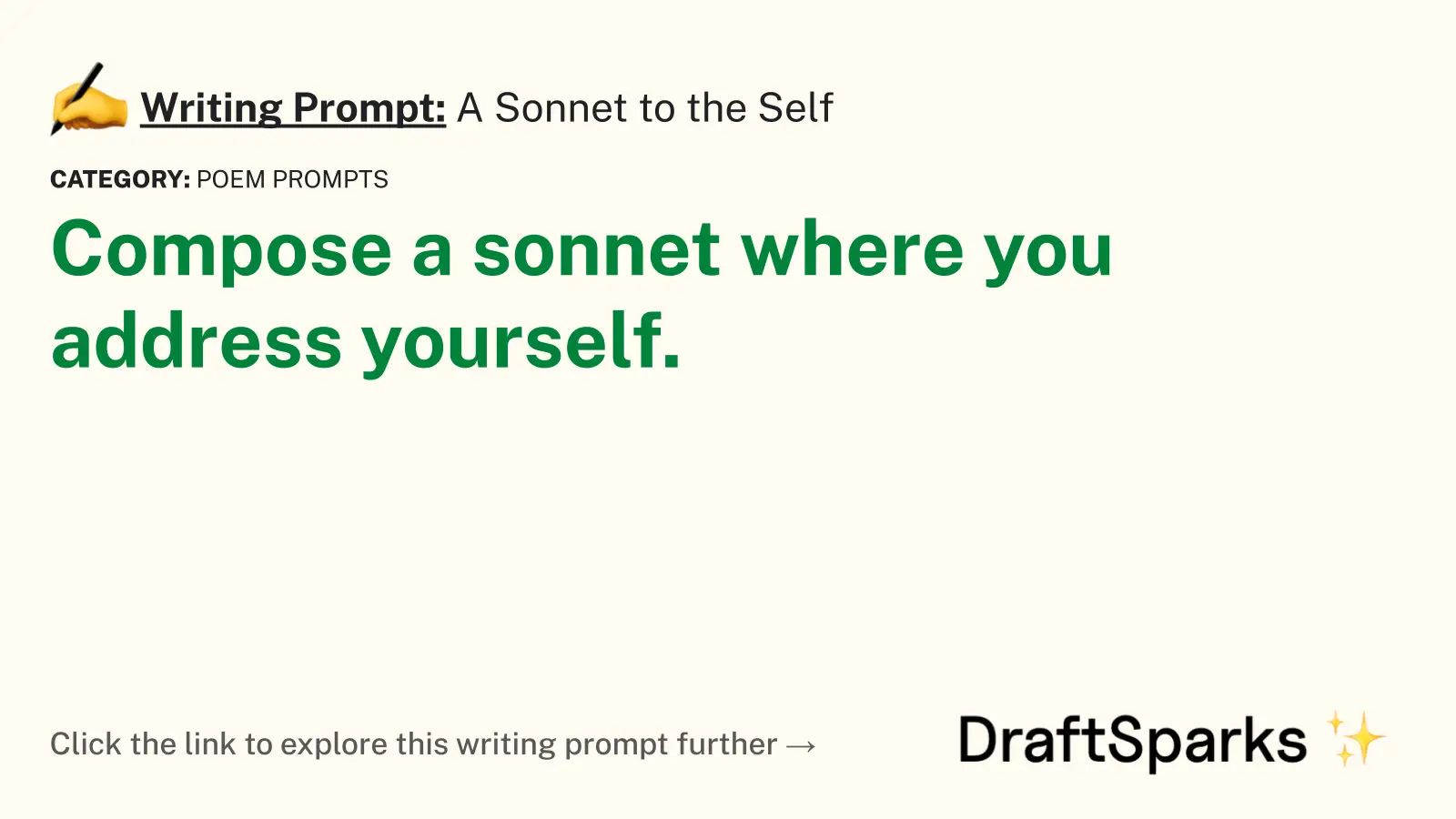 A Sonnet to the Self