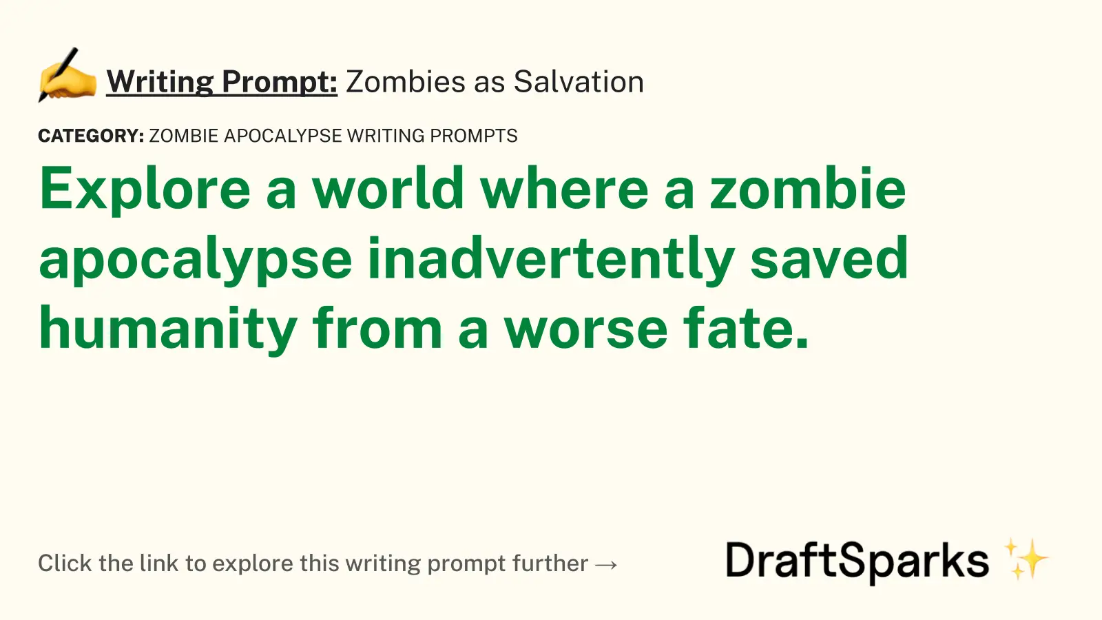 Zombies as Salvation