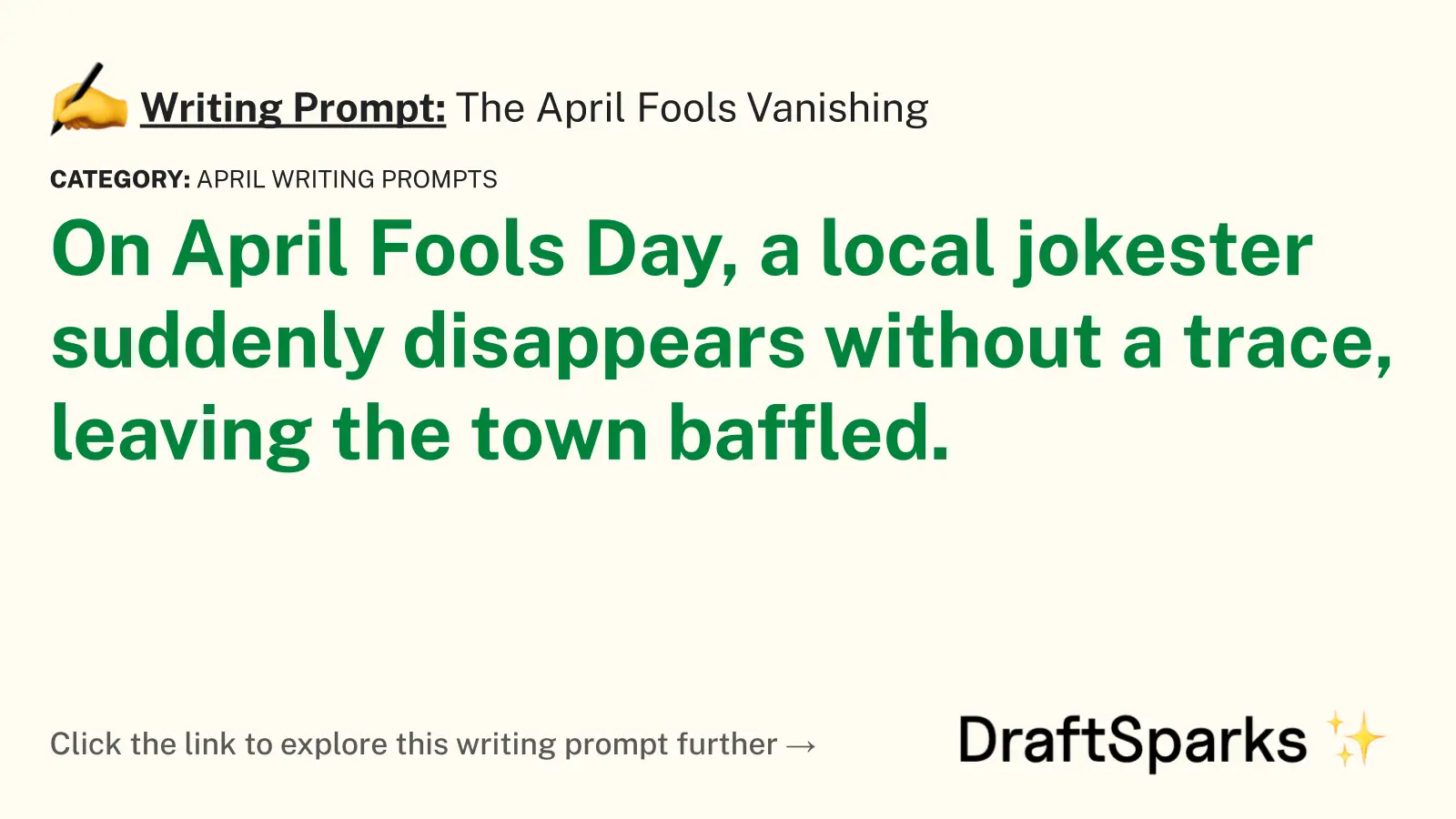 The April Fools Vanishing