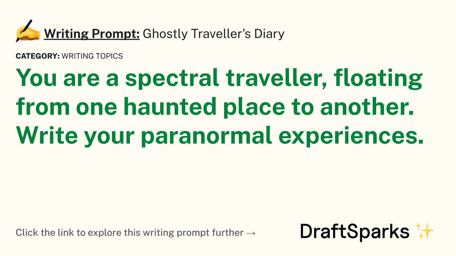 Ghostly Traveller’s Diary