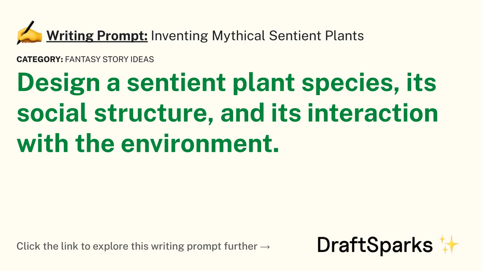 Inventing Mythical Sentient Plants