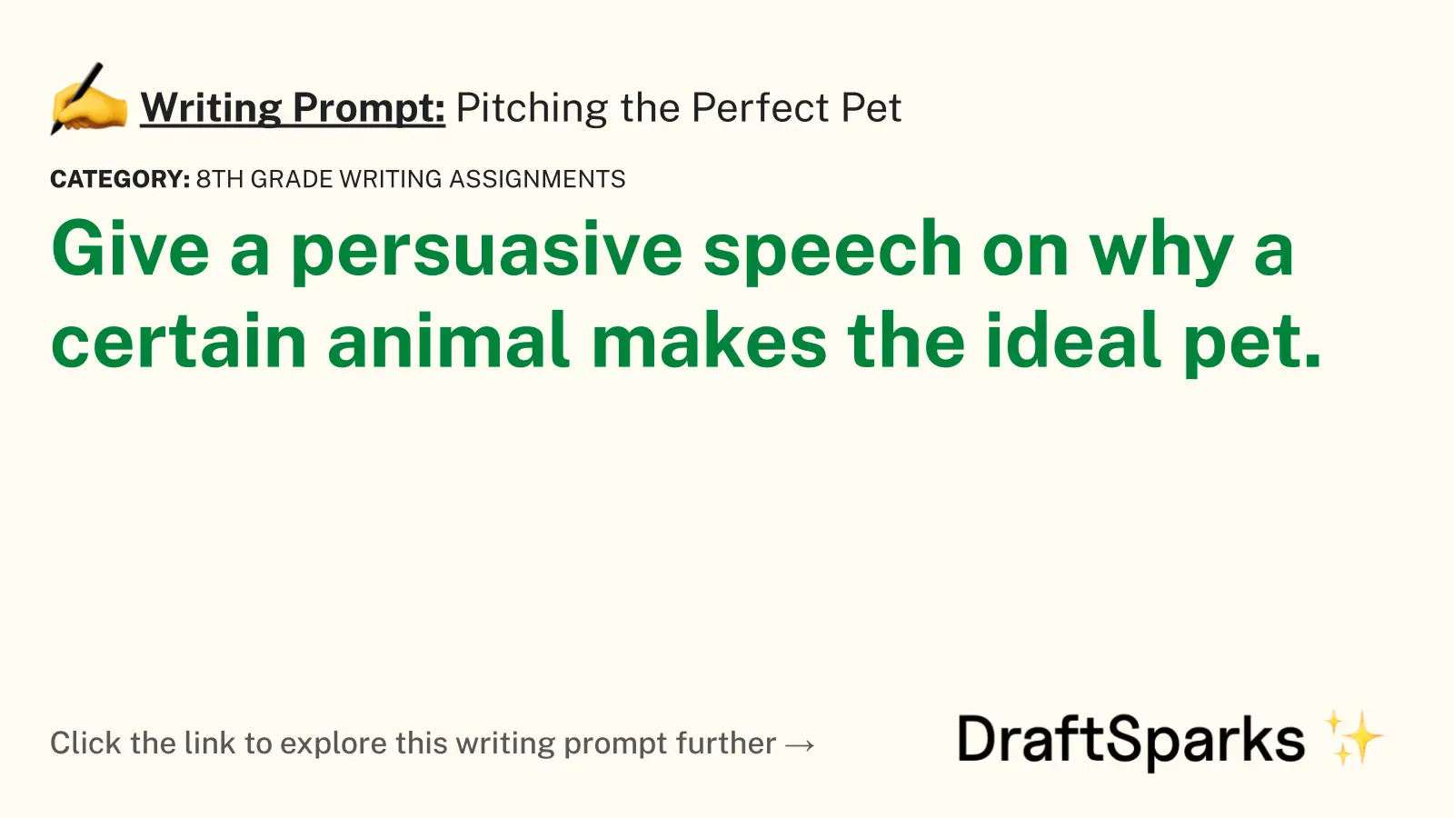 Pitching the Perfect Pet