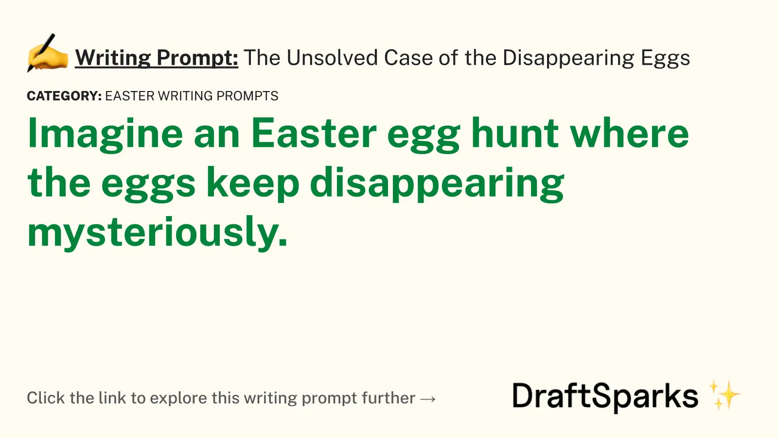 The Unsolved Case of the Disappearing Eggs