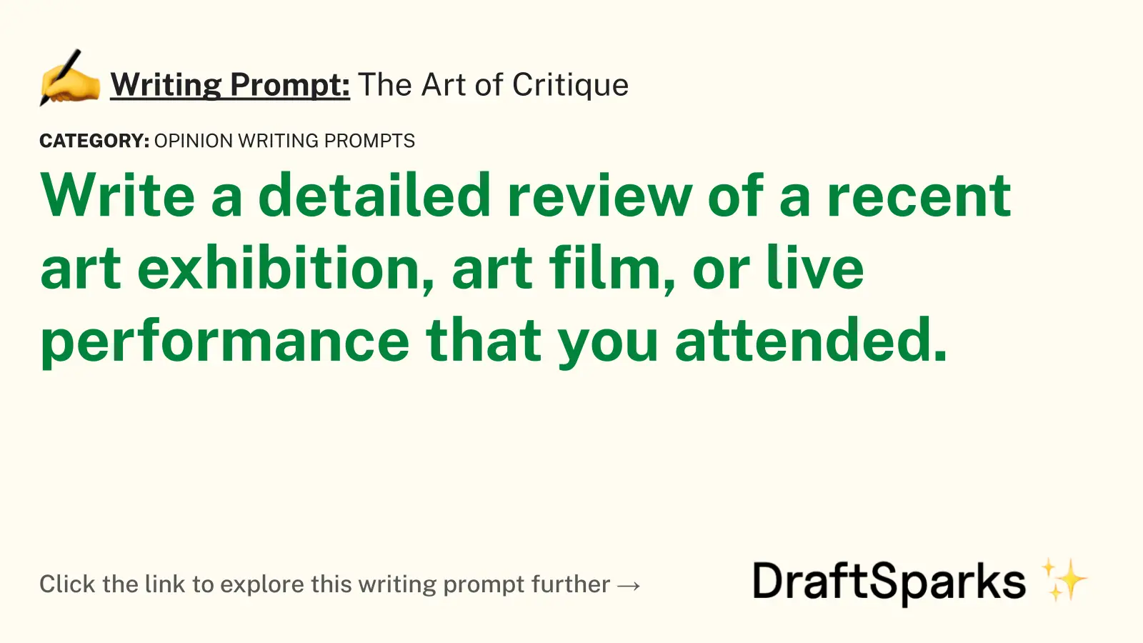 The Art of Critique