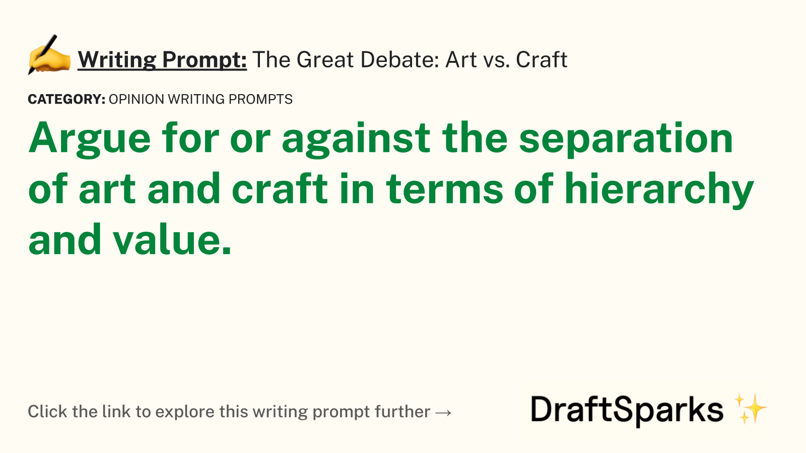 The Great Debate: Art vs. Craft