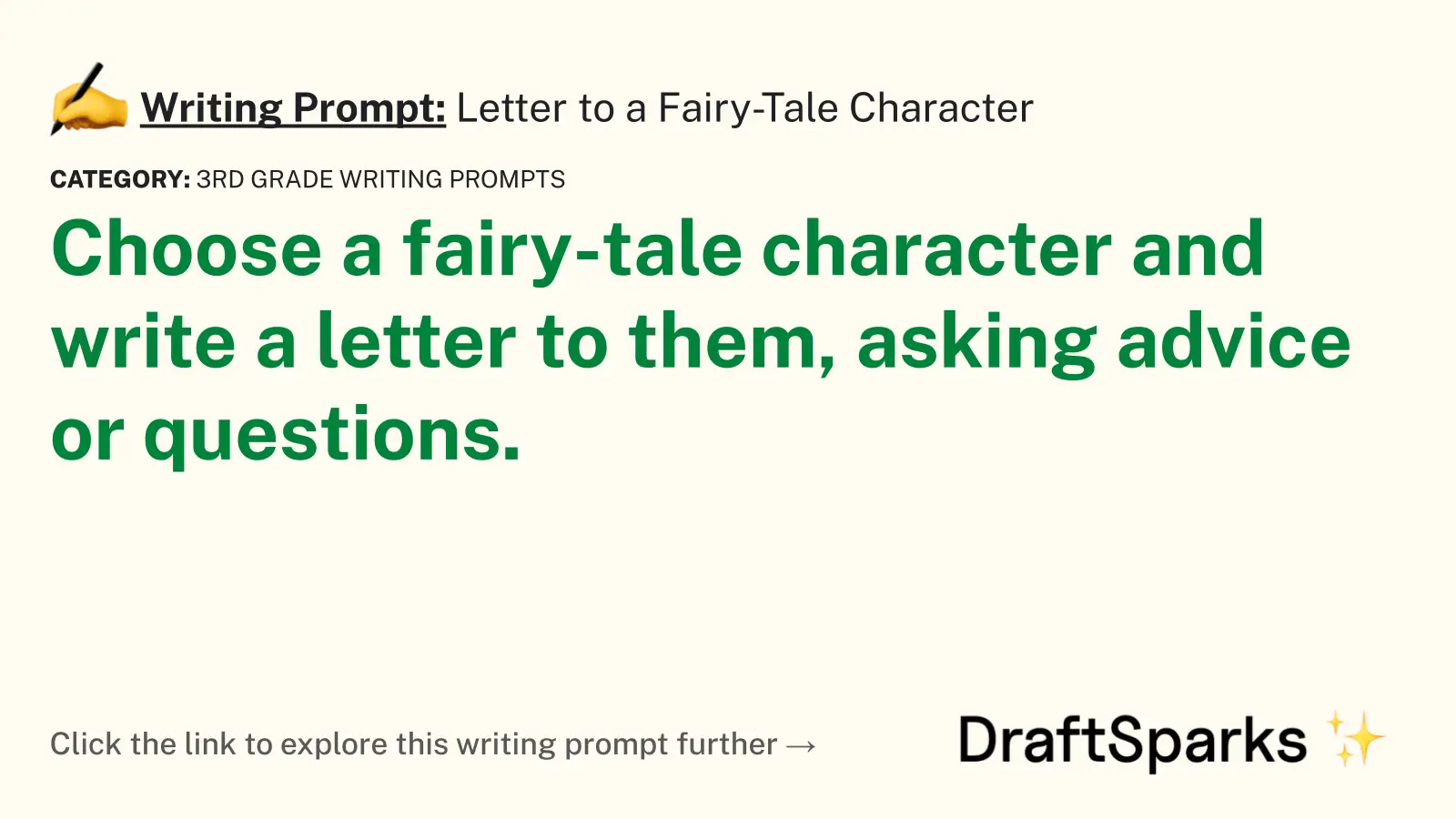Letter to a Fairy-Tale Character