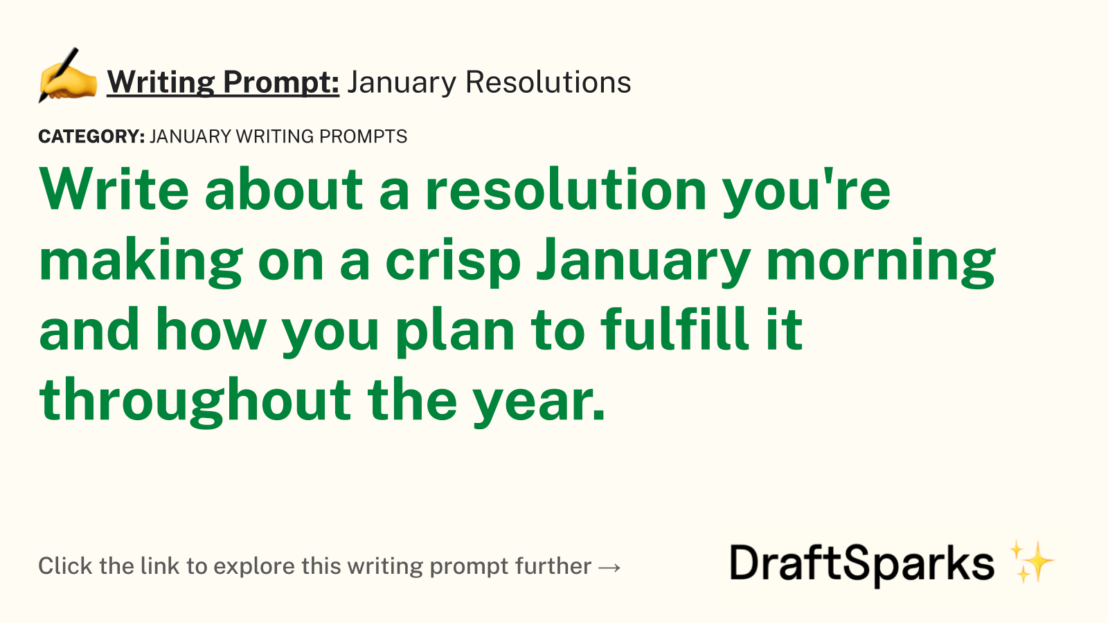 January Resolutions