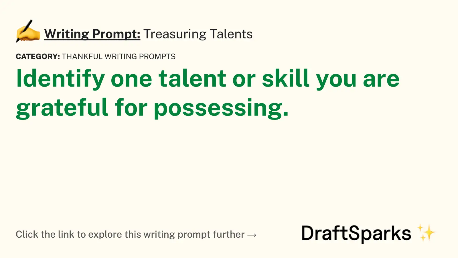 Treasuring Talents