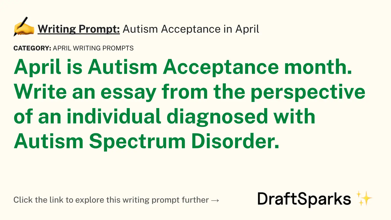 Autism Acceptance in April