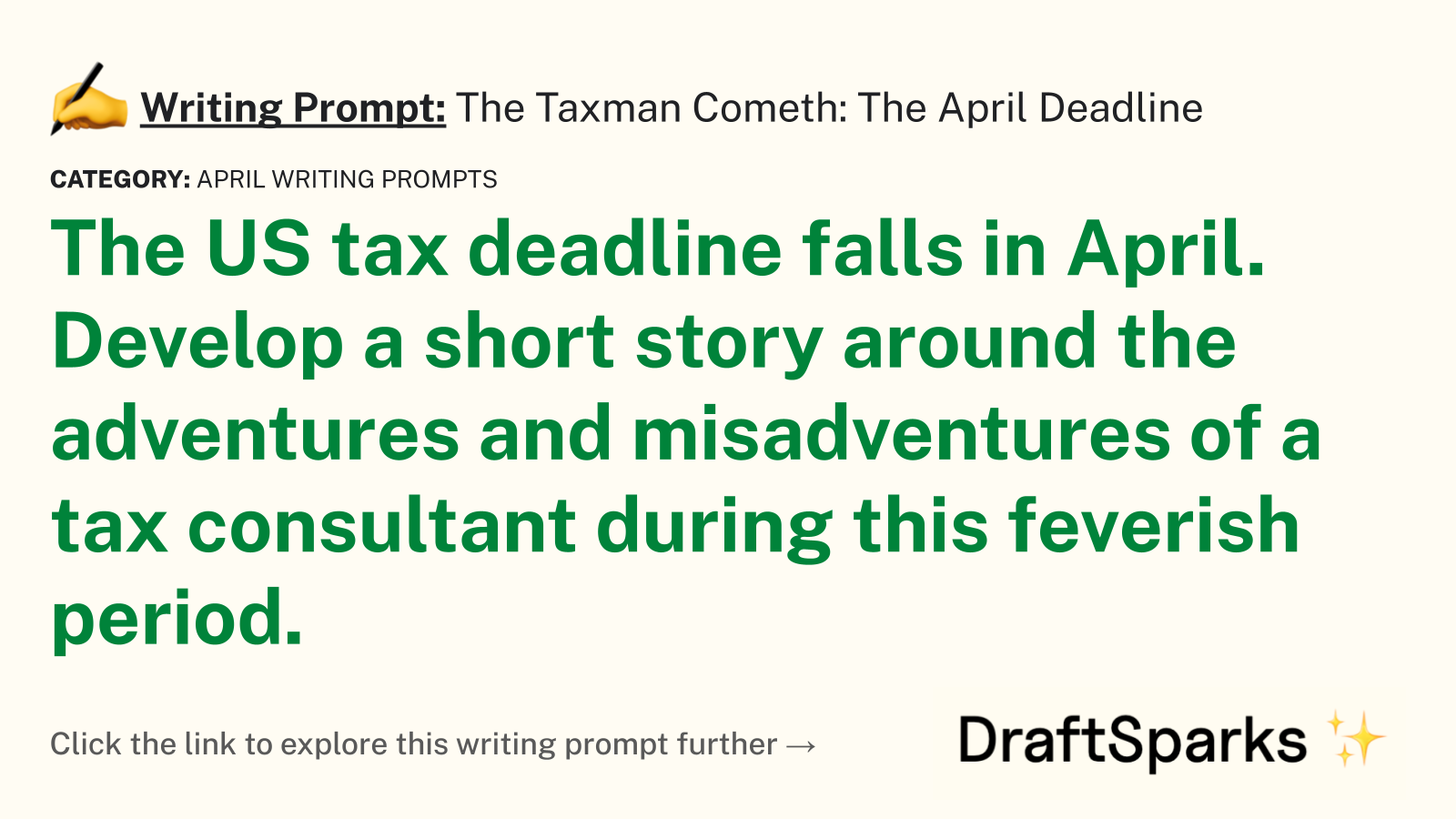 The Taxman Cometh: The April Deadline