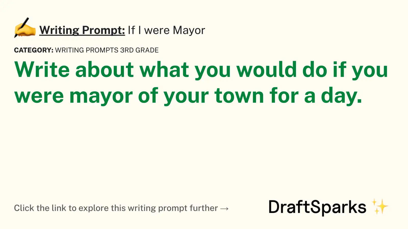 If I were Mayor