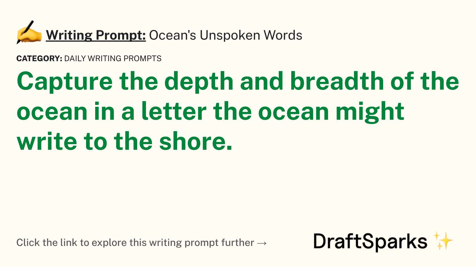 Ocean’s Unspoken Words