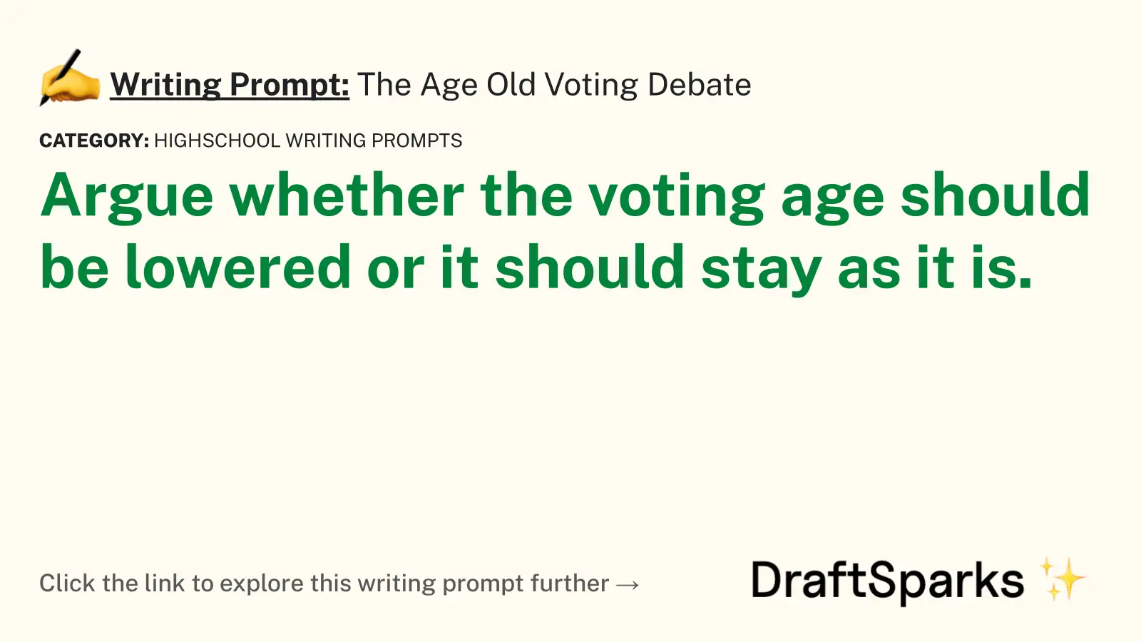 The Age Old Voting Debate