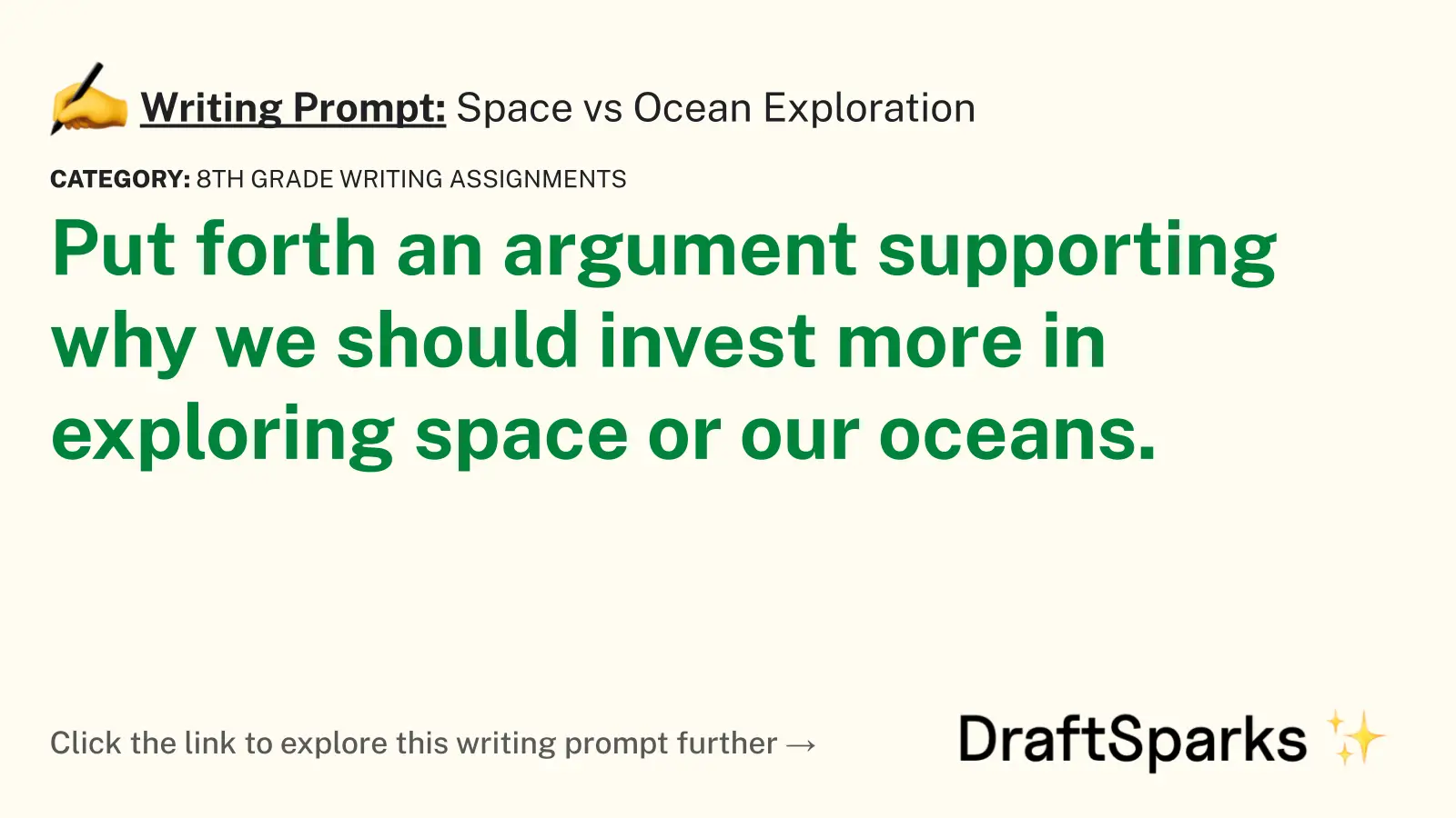 Space vs Ocean Exploration