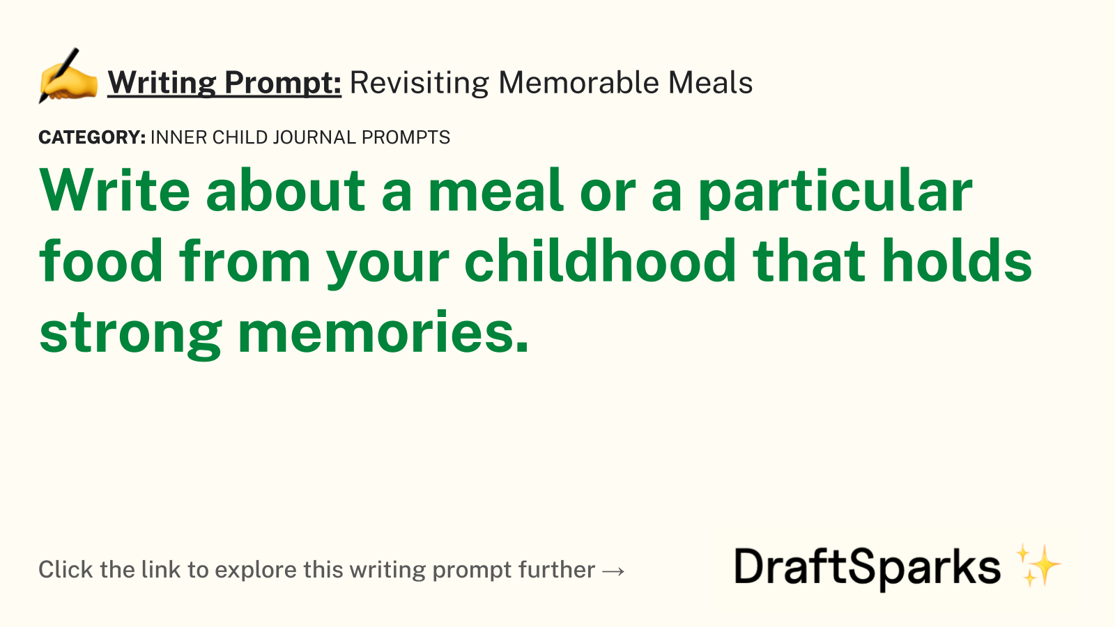 Revisiting Memorable Meals