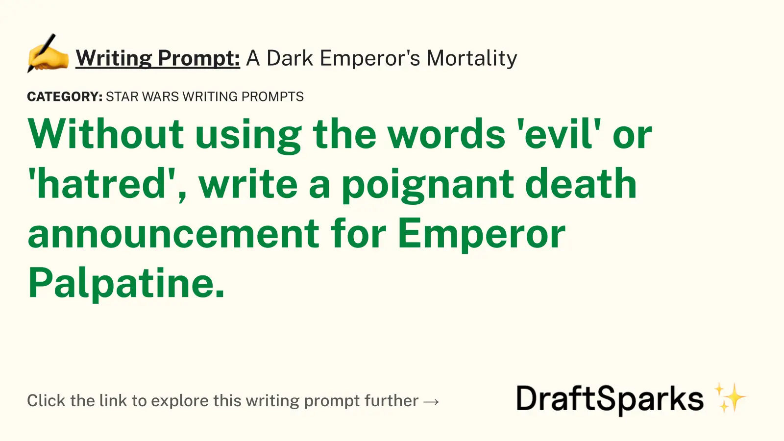 A Dark Emperor’s Mortality