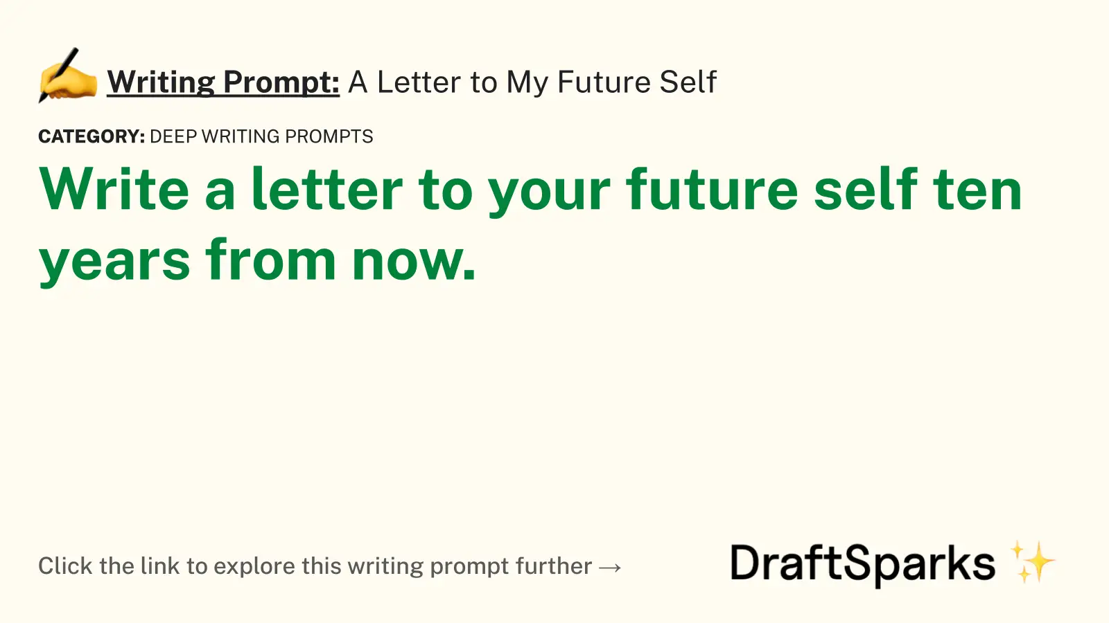 A Letter to My Future Self