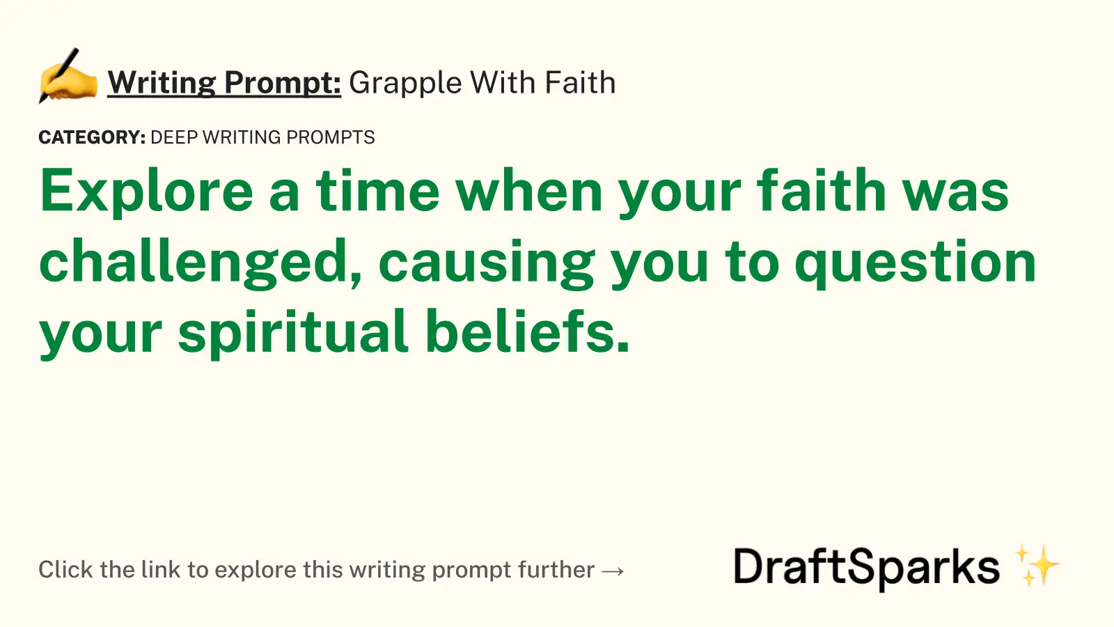Grapple With Faith