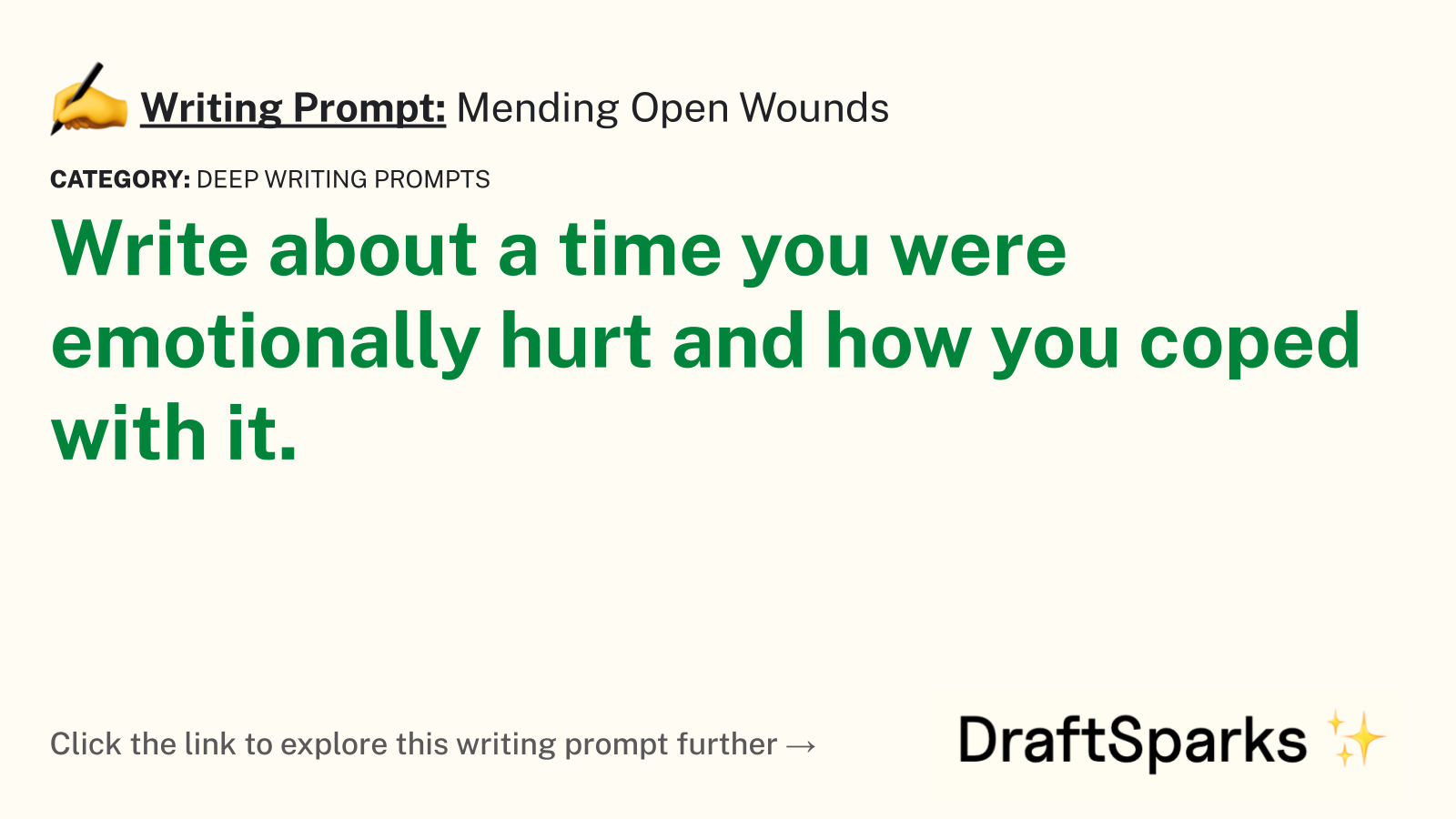 Mending Open Wounds