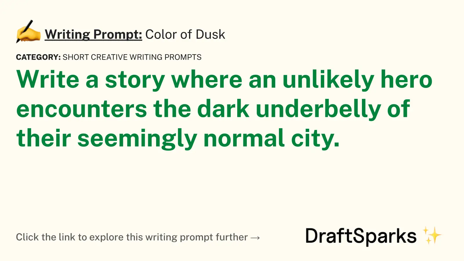 creative writing descriptions dusk