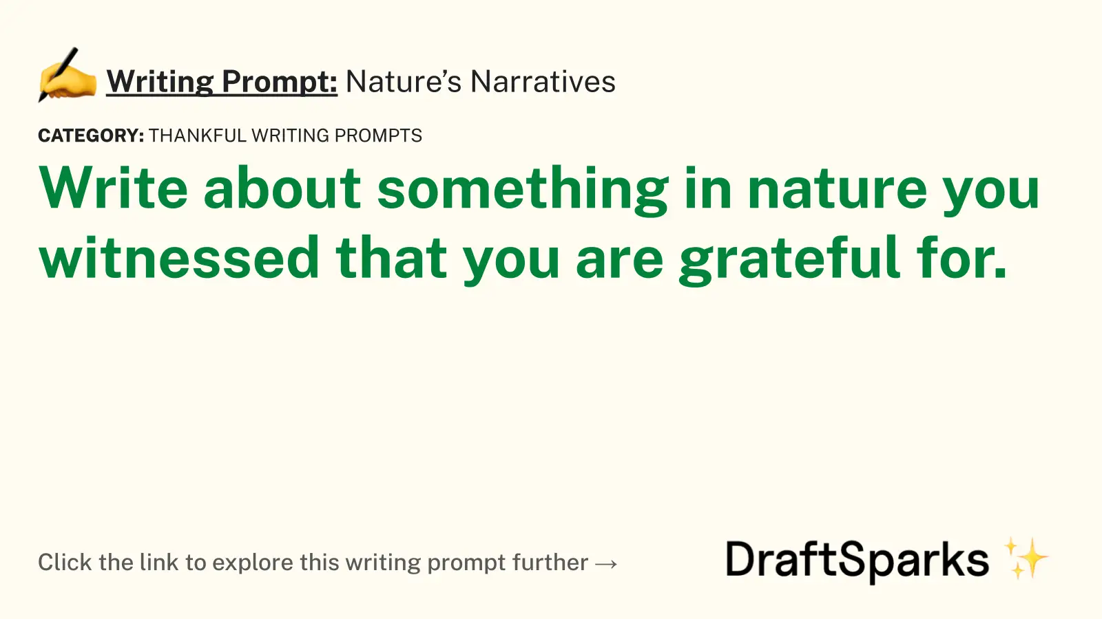 Nature’s Narratives