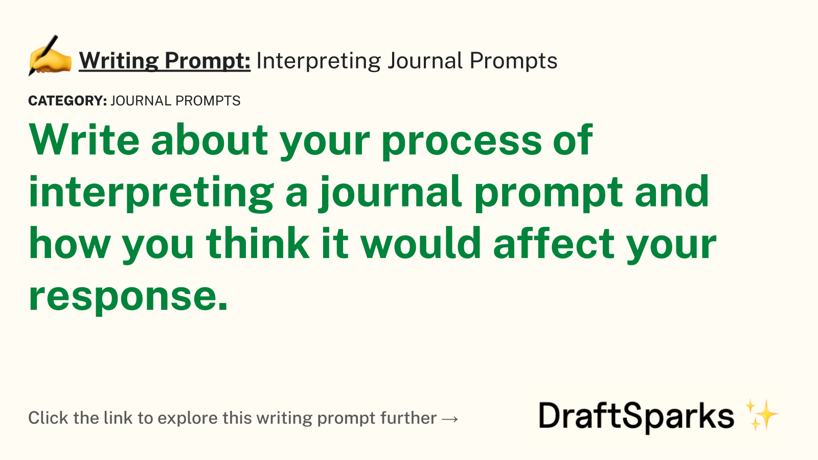 Interpreting Journal Prompts