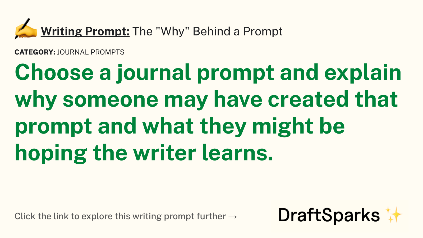 The “Why” Behind a Prompt
