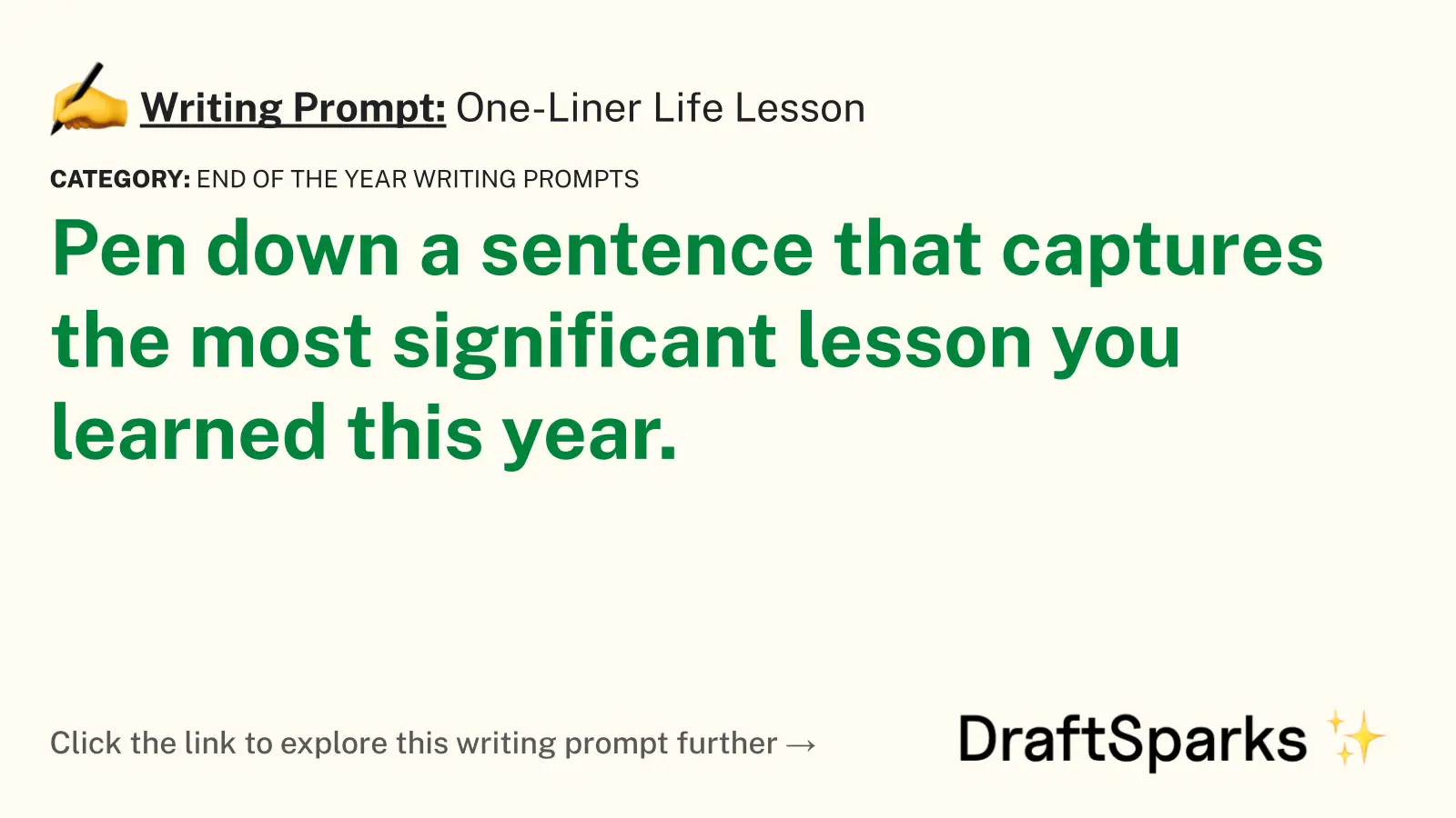 One-Liner Life Lesson