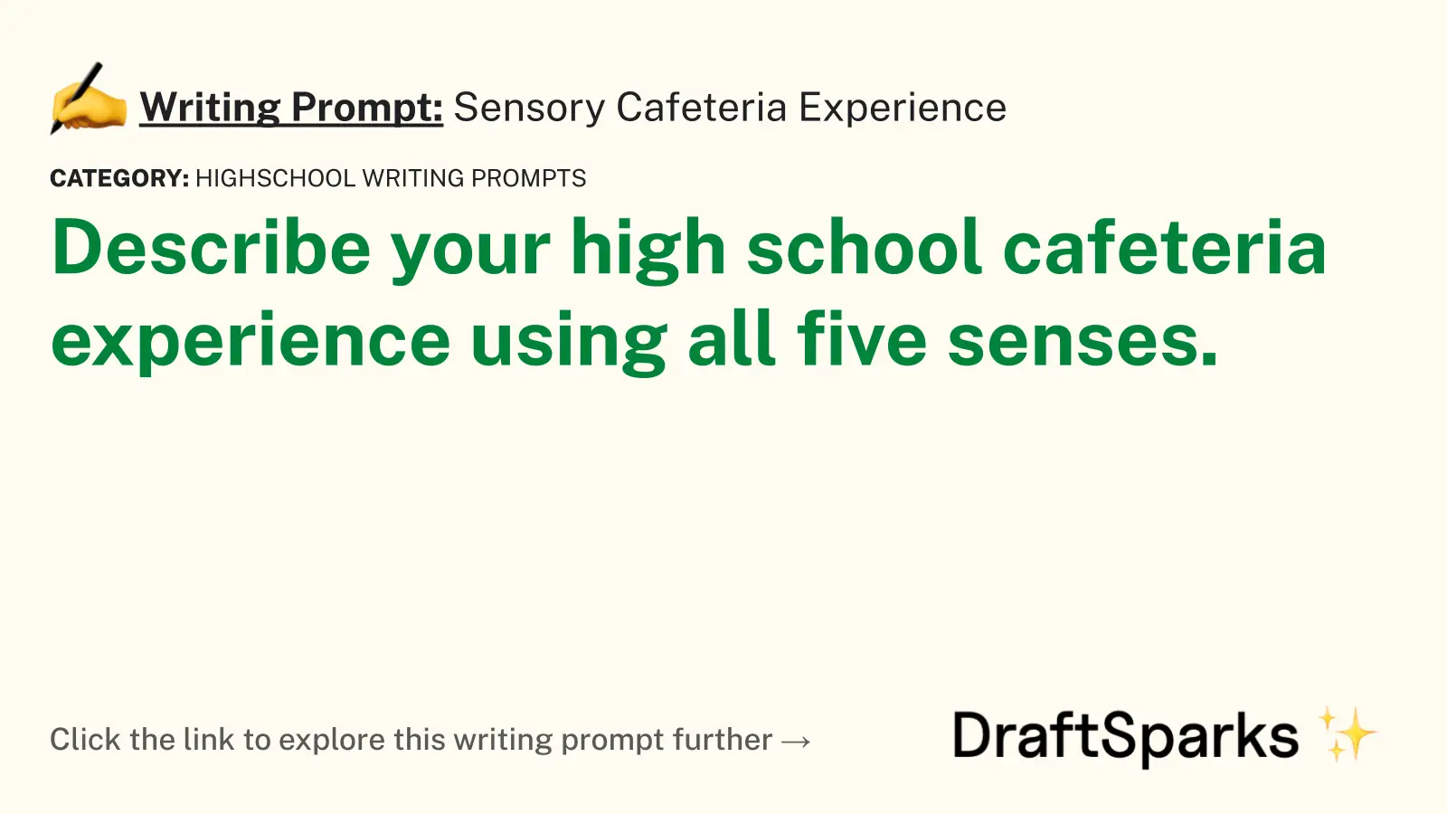 Sensory Cafeteria Experience