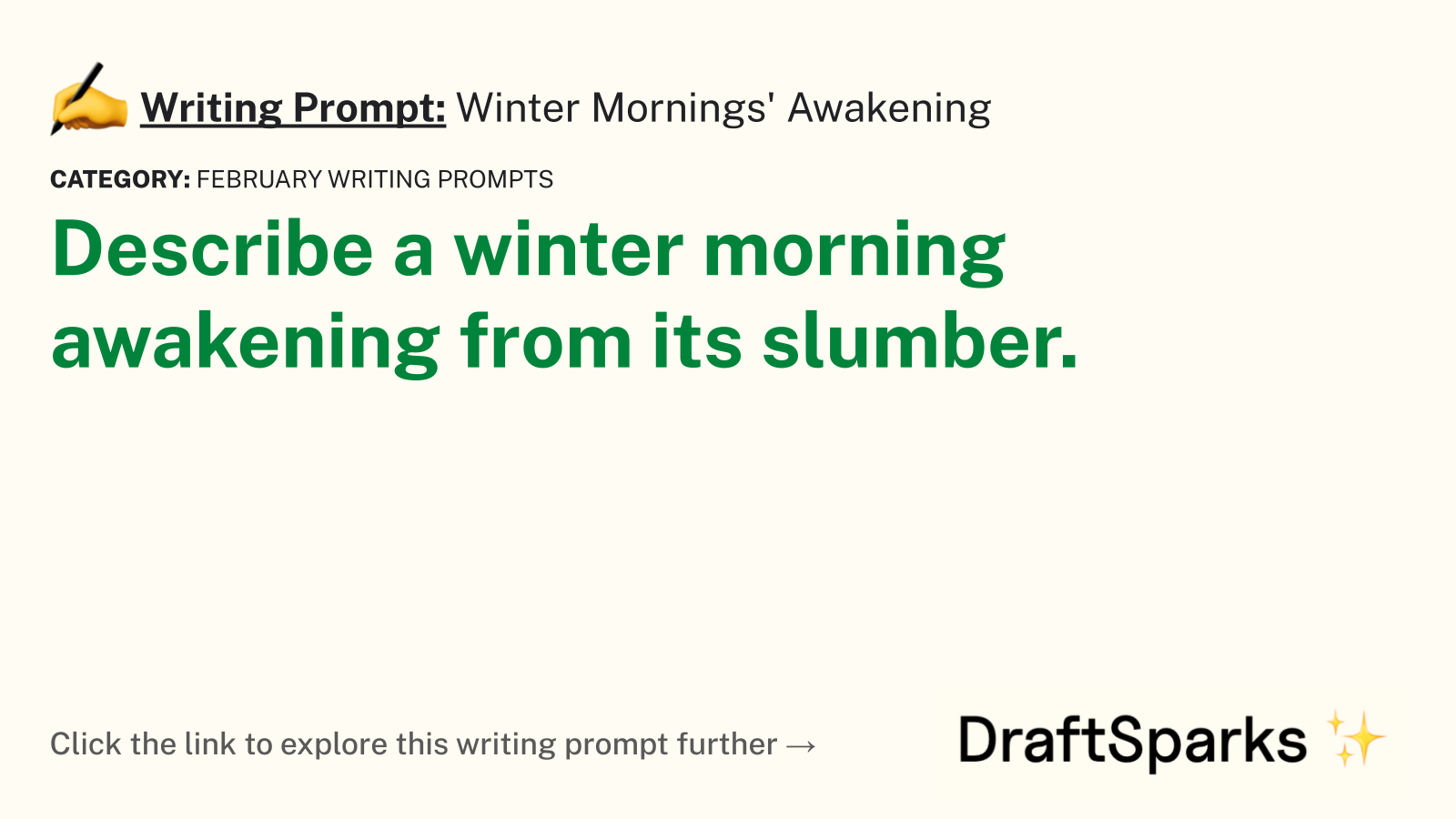 Winter Mornings’ Awakening