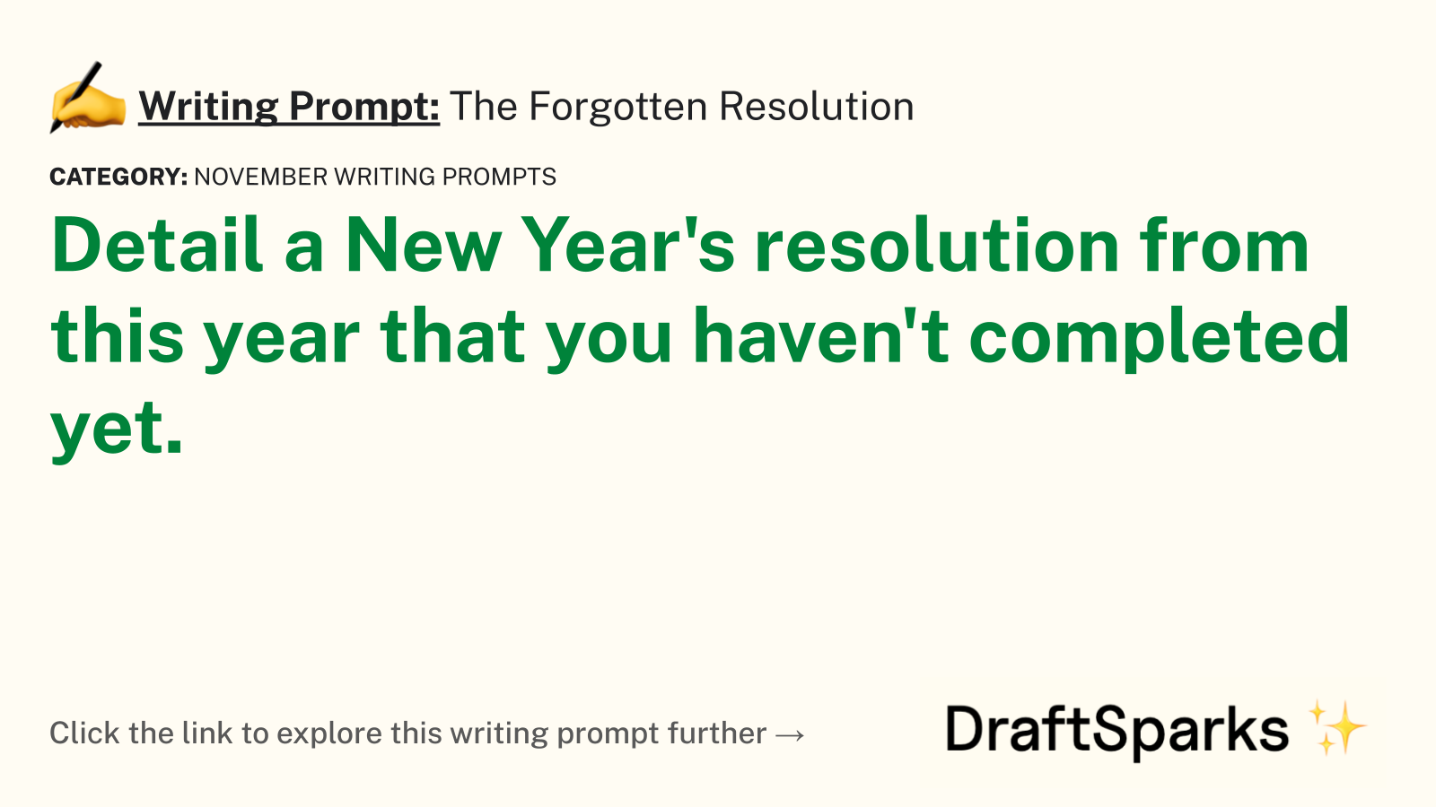 The Forgotten Resolution
