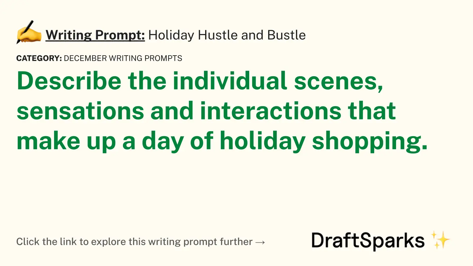 Holiday Hustle and Bustle