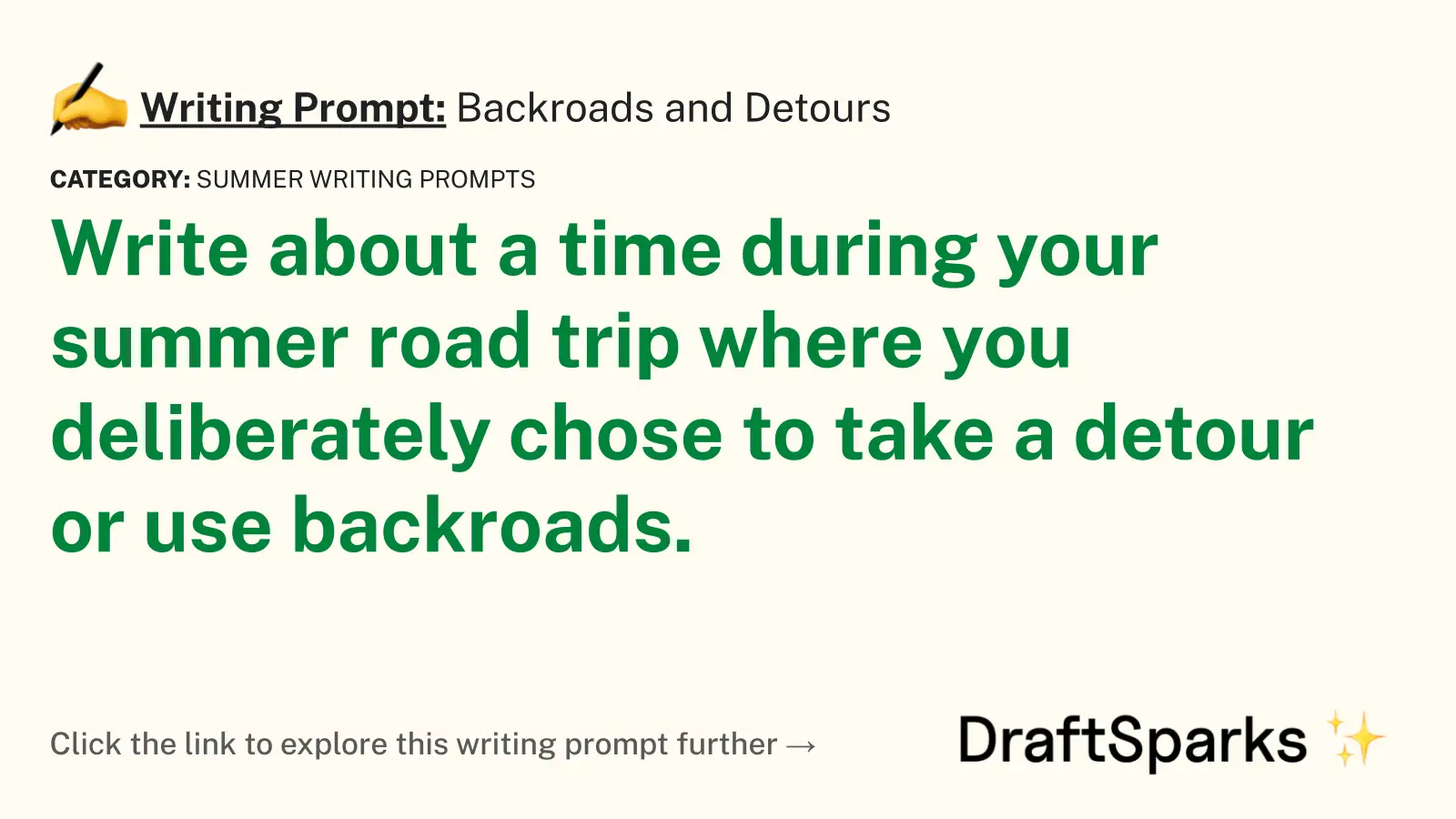 Backroads and Detours