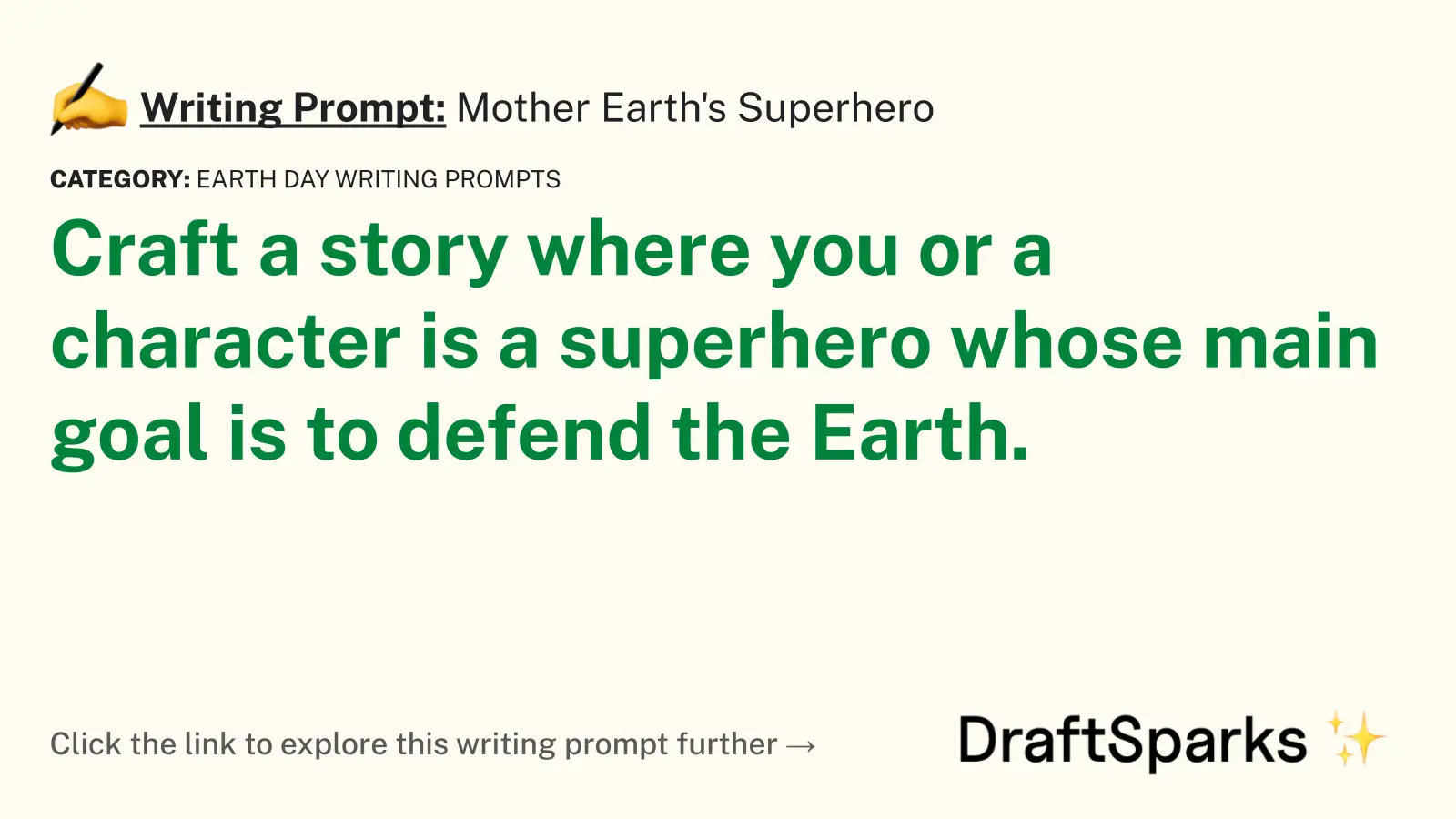 Mother Earth’s Superhero