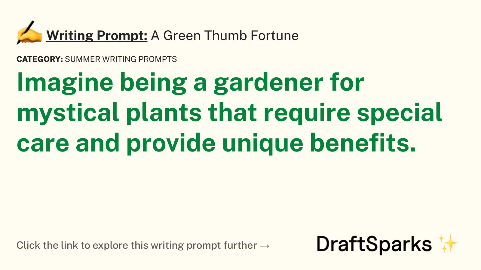 A Green Thumb Fortune