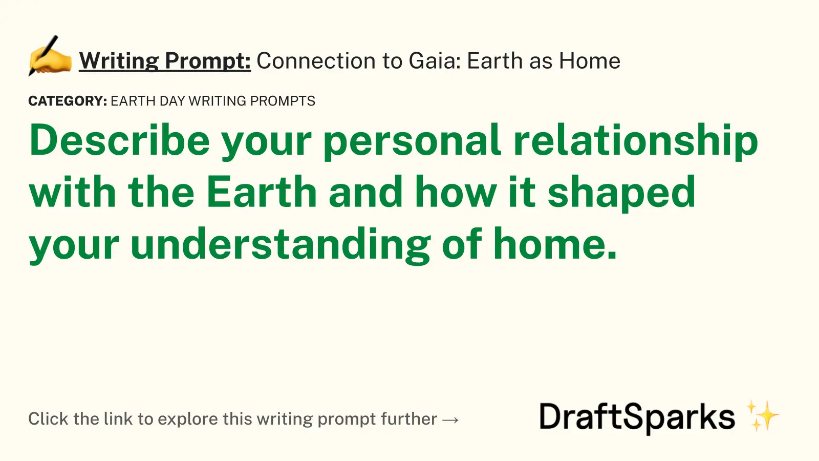 Connection to Gaia: Earth as Home