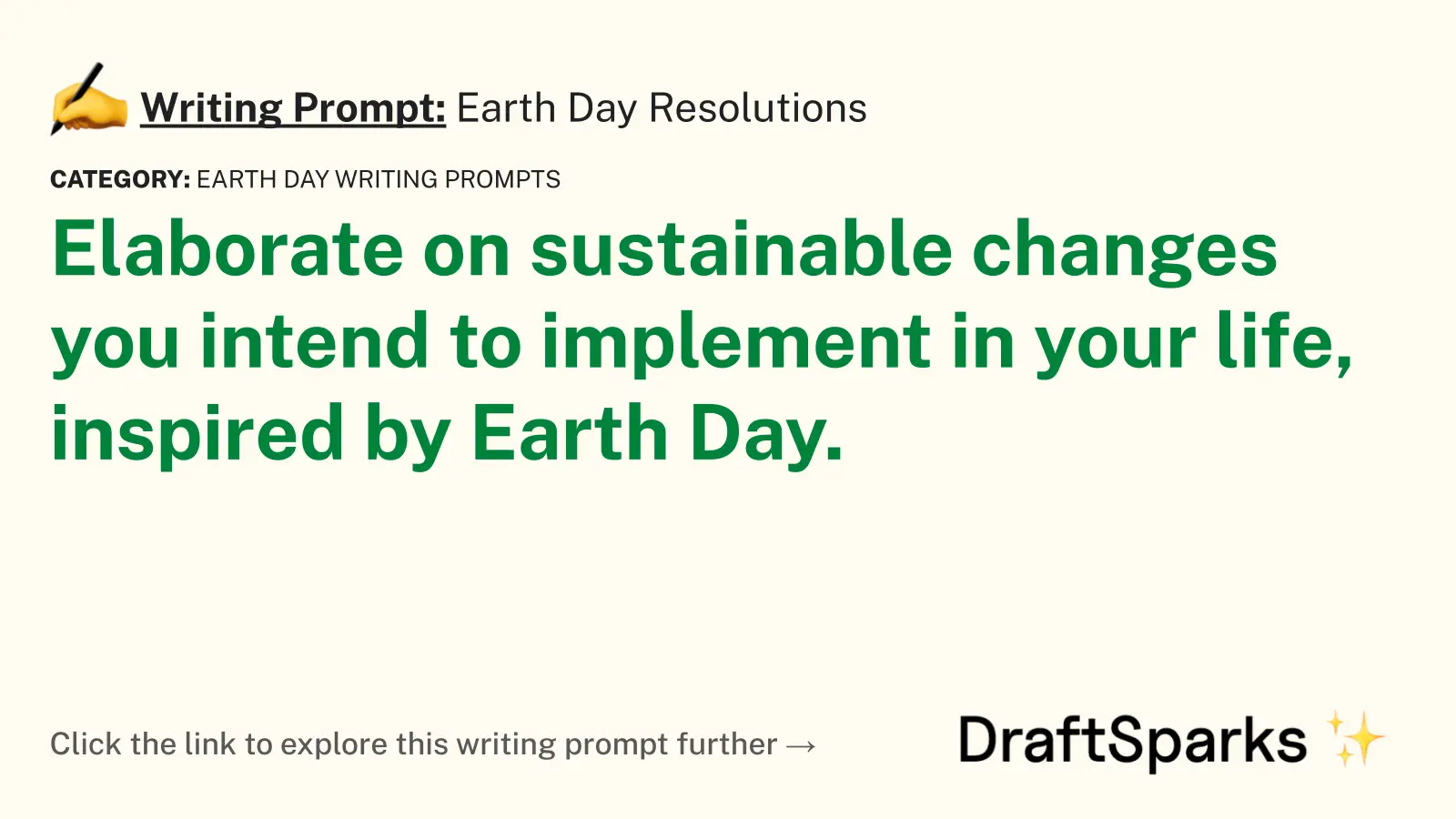 Earth Day Resolutions