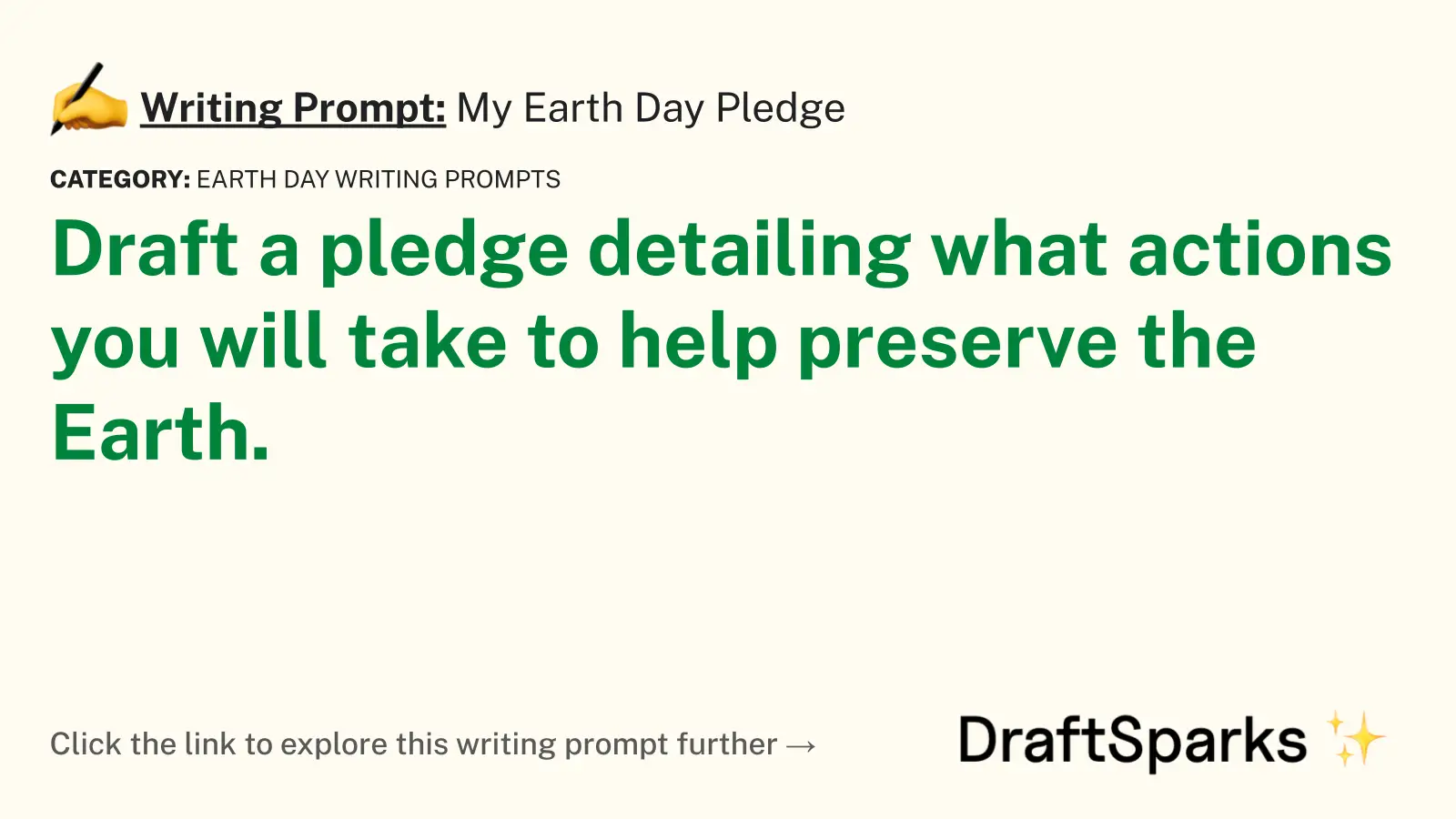 My Earth Day Pledge