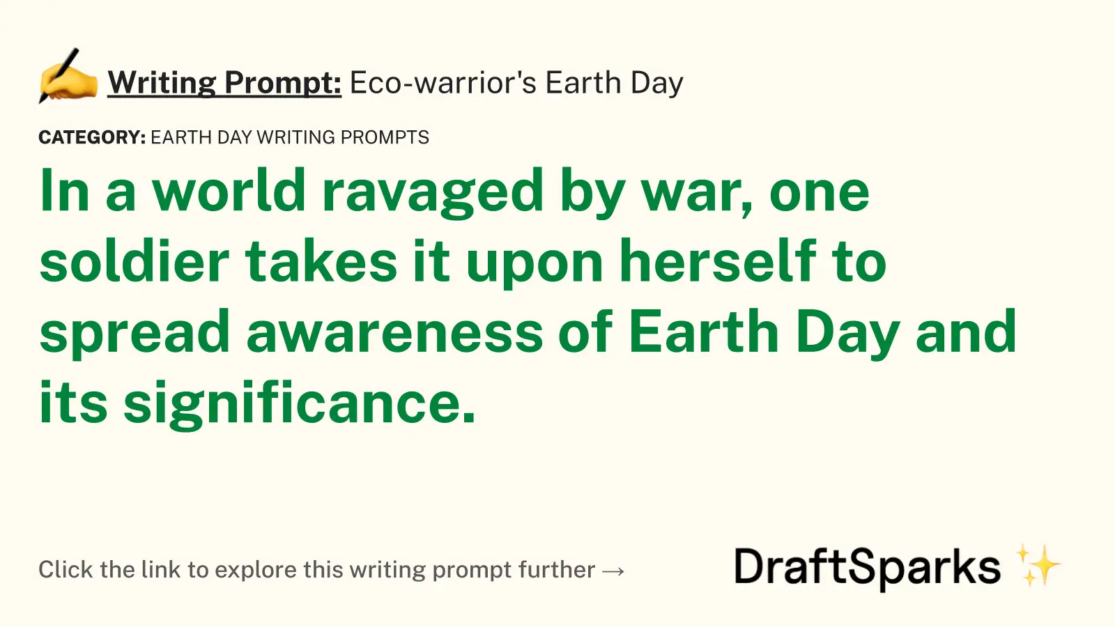 Eco-warrior’s Earth Day