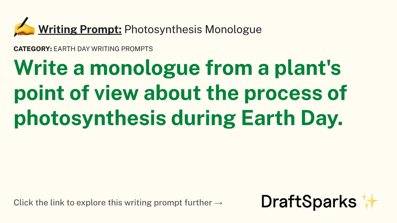 Photosynthesis Monologue